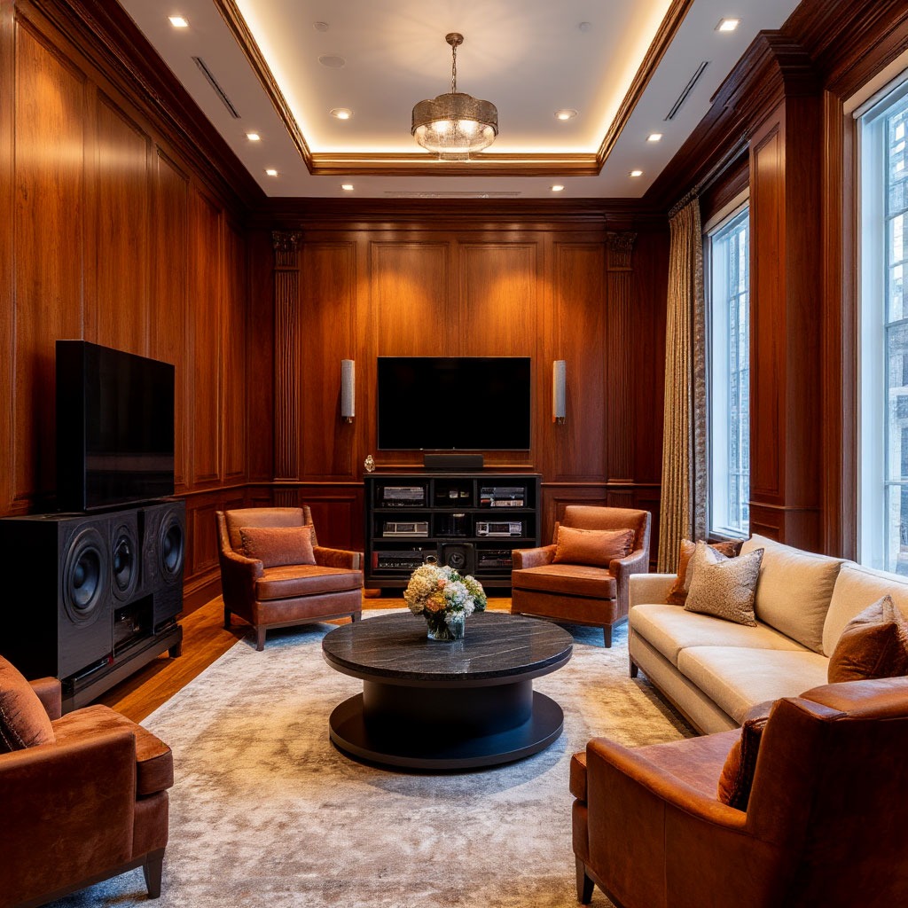 Private listening suite with premium audio system