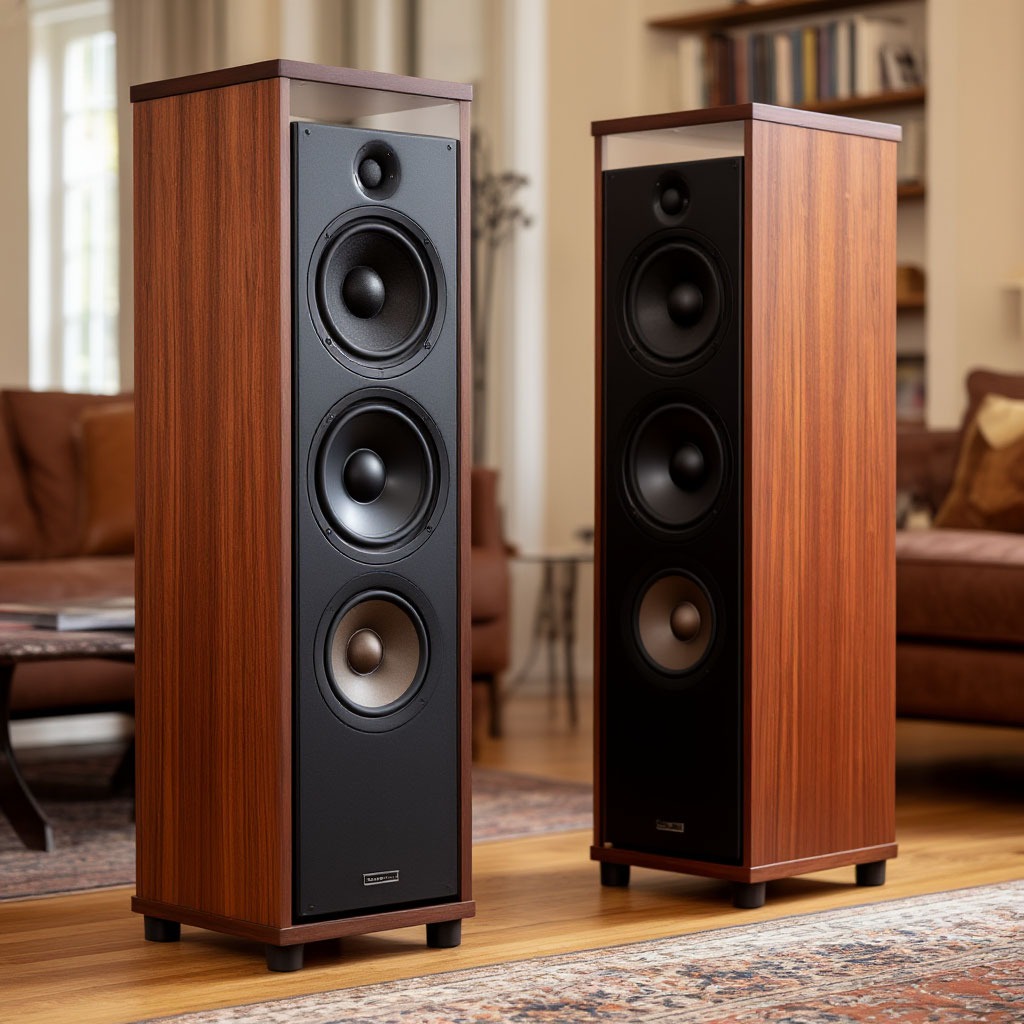 Premium floor-standing and bookshelf speakers